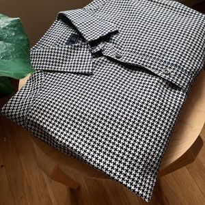 Prada men’s houndstooth print French cuff shirt